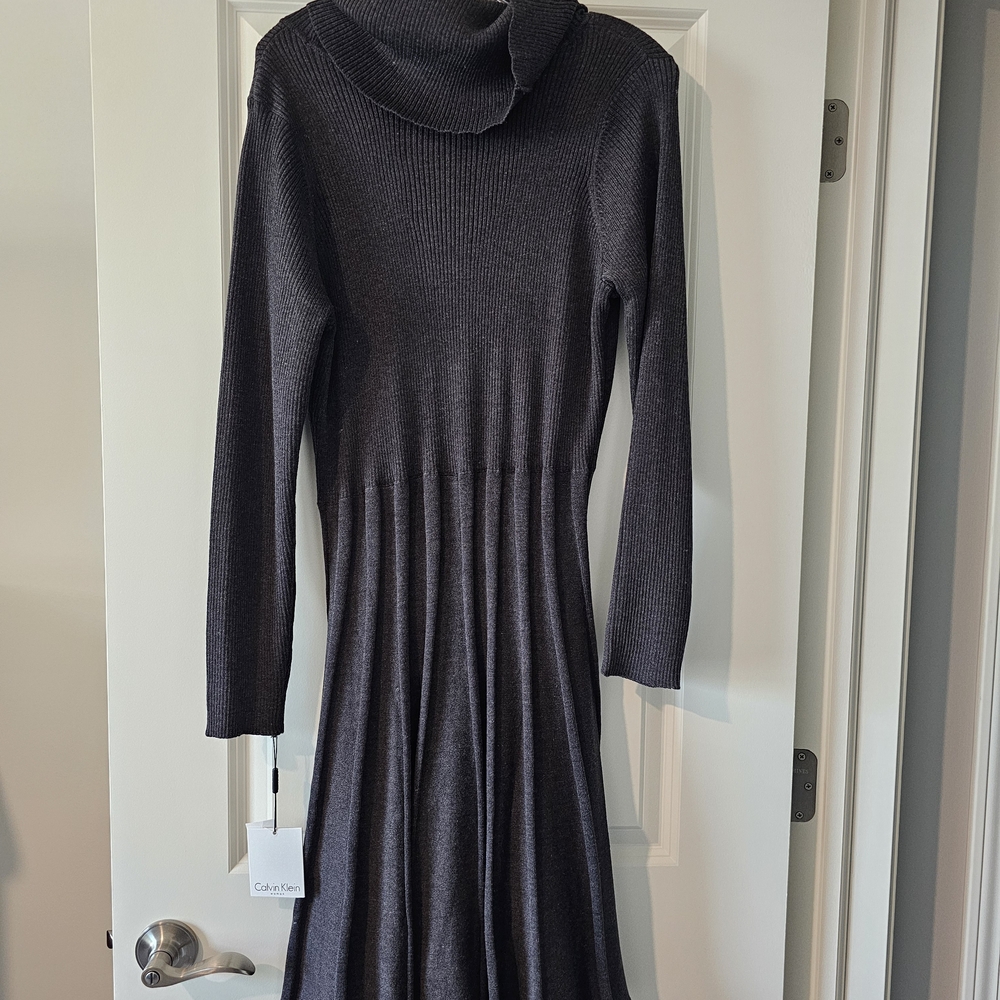 Calvin Klein Charcoal Long Sleeve Dress